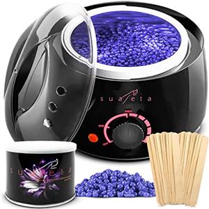 Suaseta, Kit Depilazione Cera Brasiliana, Scaldacera Professionale con Ceretta Italiana in Perle, Indolore, Kit Completo Fornello Scalda Cera Elettrico per Depilazione Uomo e Donna