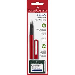Faber-Castell SG Education Set di penne stilografiche per la scuola, 3 items, rosso, 1