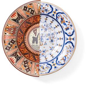 Seletti Piatto Fondo Tula in Porcellana Bone China - Ø 25,4 cm, Design Ibrido tra Oriente e Occidente