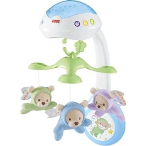 Fisher-Price - La Giostrina Degli Orsetti, giostrina motorizzata con la proiezione di luci stellate e tre modalità sonore calmanti, segue le fasi di crescita del bambino, per bimbi da 0+ mesi, CDN41