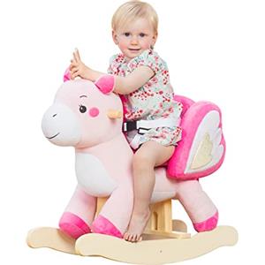 Labebe Cavallo a dondolo, bambino (1~3 anni), animale di peluche appena rilasciato, dondolo in legno, giocattolo a dondolo, giochi a dondolo per bambini piccoli, neonati e ragazze - carino unicorno