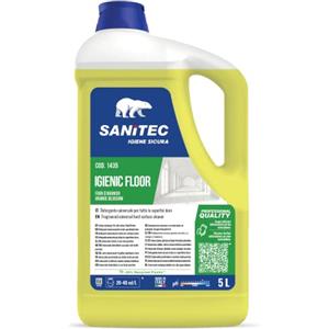 SANITEC igiene sicura Sanitec, Igienic Floor, Detergente Universale Sgrassante Concentrato con Azione Igienizzante, Profumato ai Fiori d'Arancio, Attivo su Qualsiasi Tipo di Sporco, Made in Italy, 5 L
