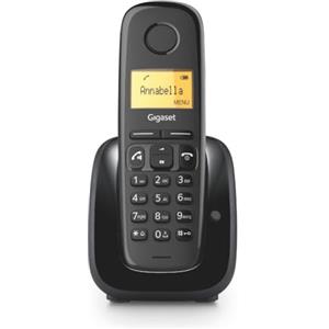 Gigaset A280 - Telefono Cordless - Modalità vivavoce - Display grafico illuminato da 1,5 - Lunga durata di conversazione e standby - 80 contatti - Telefono Facile da Usare, Nero [Versione Italiana]