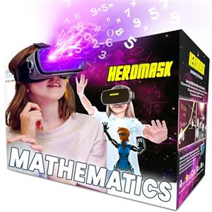 Heromask Visore VR Realta Virtuale + Gioco educativo bambini [Operazioni Matematica e calcolo mentale] Regalo Originale per bambino 5 a 12 anni [Natale - Compleanno] Occhiali Realtà Virtuale