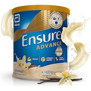 Ensure Advance Integratore Alimentare Proteico in Polvere, con 27 Vitamine e Minerali, Integratore Alimentare con Proteine, Calcio e HMB, Confezione 400g, Gusto Vaniglia