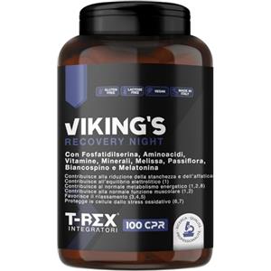 T-Rex Integratori VIKING's GH Plus Integratore Glutammina, Arginina, Lisina, Acido Aspartico, ZMA, Fosfatidilserina, Ornitina OKG | Per recupero muscolare notturno e aumento anabolismo - 100 cpr da 1500 mg