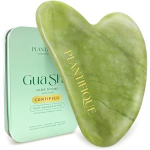 PLANTIFIQUE Gua Sha Viso Giada | Jade Guasha Pietra Massaggiatore Antirughe | Kit Skincare Face Massager | Idea Regalo Completo Facciale Corpo Piedi Massaggio Originale