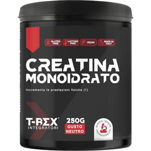 T-Rex Integratori Creatina Monoidrata - Integratore alimentare per massa muscolare e boost energetico pre workout (Polvere, 250 g (Confezione da 1))