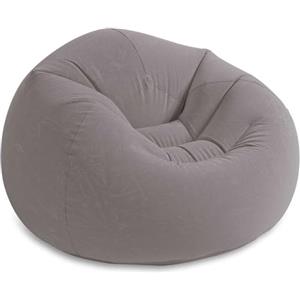 Intex 68579NP - Poltrona Sacco Gonfiabile, Vinile, Grigio, 114x114x71 cm