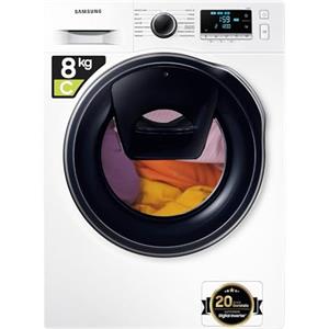 Samsung Lavatrice AddWash WW8NK62E0RW/ET, Slim 8 kg, Ecolavaggio, Vapore Igienizzante, Motore Digital Inverter Garantito 20 anni, Cestello Diamond, 1200 rpm, LxAxP: 60 x 85 x 45,6 cm, Bianco/Nero