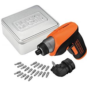 BLACK+DECKER CS3652LCAT-QW Svitavvita, 3.6 V, al Litio, 1.5 Ah, + Testa ad Angolo ed Extra Accessori, in Valigetta Metallica