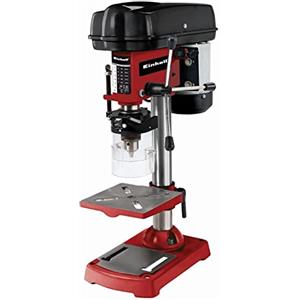 Einhell Trapani a colonna TC-BD 350 (350 W, 580-2650 giri/min, velocità regolabile a 5 livelli, trapano a tre bracci, piano di lavoro inclinabile, girevole e regolabile in altezza senza attrezzi)