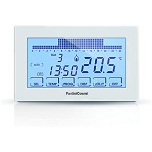Fantini Cosmi CH180-230V Cronotermostato Touchscreen Retroilluminato a 230V Bianco