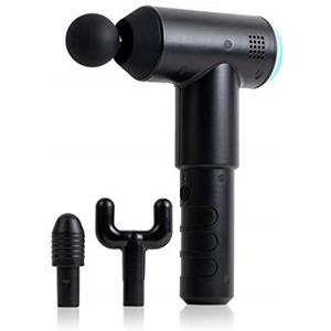 HoMedics , Pistola Massaggio Muscolare, Massaggiatore Portatile per Fisioterapia, Pistola Massaggiante Professionale a Percussione per Tessuti Profondi, 3 Testine, Ricaricabile, Nero