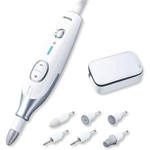 Beurer MP 42 Fresa per Unghie Professionale con 7 Accessori in Zaffiro e Feltro, per Manicure e Pedicure e Luce LED, Velocità a regolazione continua in senso orario e antiorario, tappo di protezione