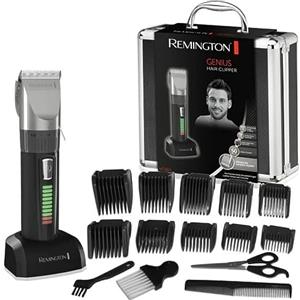 Remington Tagliacapelli - Lame in ceramica autoaffilanti - 10 pettini accessori, funzionamento a rete-batteria agli ioni di litio, custodia professionale in alluminio, Tagliacapelli HC5810
