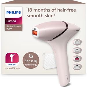 Philips Lumea 9000 Series, dispositivo di epilazione IPL, alternativa ai dispositivi di epilazione laser, SenseIQ, 4 accessori per viso, corpo, ascelle e zona bikini, con e senza filo, BRI957/00