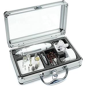 prorelax Manicure Pedicure Set Deluxe, per Uomini e Donne, Cura Professionale di Mani e Piedi per Casa e In Viaggio, 15 Attacchi di Alta Qualità In Acciaio Chirurgico, con Luce Led