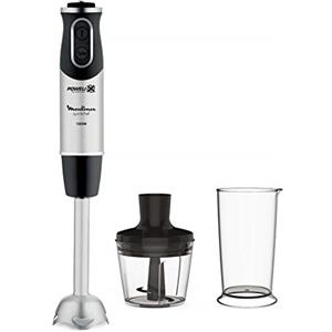 Moulinex DD6578 Quickchef 2in1 Frullatore a Immersione, 1000 W, Mixer con Tecnologia Powelix e 10 Velocità, 2 Accessori, Bicchiere 800 ml e Tritatutto 500 ml, Lame in Acciaio Inossidabile