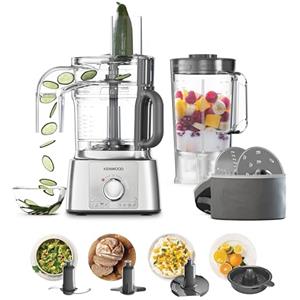 Kenwood Robot da Cucina MultiPro Express FDP65.590SI con Ampia Gamma di Accessori, Ciotola di Capacità 3 L, Potenza 1000 W, 2 Velocità Più Pulse, Argento