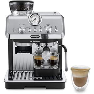 De'Longhi Perfetto La Specialista Arte, Macchina per caffè espresso e cappuccino con pompa, Macchina per caffè in grani, 3 ricette predefinite, 8 impostazioni di macinatura, EC9155.MB, Metallo/Nero