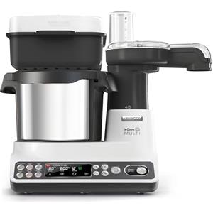 Kenwood CCL401WH kCook Multi Smart Robot da Cucina Food Processor con Funzione Cottura, 10 Accessori Inclusi, Acciaio inossidabile/Plastica, Bianco