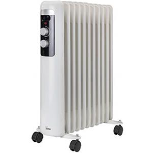 Bimar HO411 Termosifone elettrico, Radiatore ad olio Basso Consumo, calorifero ad olio con 11 Elementi e 5 Canali di Circolazione, Termostato Regolabile, 3 potenze di Riscaldamento, Trasportabile