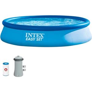 Intex 28142NP - Piscina Fuori Terra Easy Set Rotonda, Pompa Filtro 2006 L/h, 7290 L, PVC, Azzurro, 396x84 cm