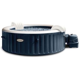 Intex 28432EX - PureSpa Vasca Idromassaggio Gonfiabile Bubble Massage, 6 posti, 170 Getti, Riscaldatore, PVC, Blu Navy, 216x71 cm