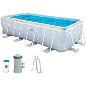 Intex 4m x 2m x 1m Chevron Prism Rectangular Pool Set, Set-up Size: 4.00m x 2.00m x 1.00m (26780NP)