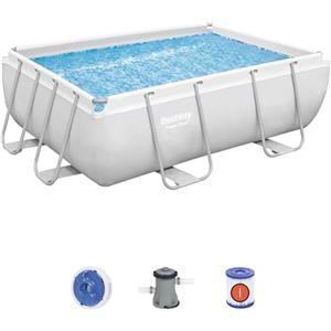 Bestway 56629-3 Set Piscina Fuori Terra Power Steel Rettangolare da 282x196x84 cm