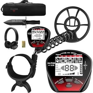 DR.ÖTEK Metal Detector per Adulti Professionali, Leggero Rilevatore, Modalità Pinpoint e di Memoria Esclusiva, Maggiore Precisione, Bobina Impermeabile IP68 (Metal Detector Kit MTXR Rosso)