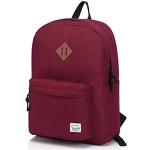 VASCHY Zaino da viaggio pieghevole impermeabile per lo sport, escursioni scolastiche con due tasche per bottiglie per donna Taglia unica Borgogna