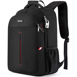Della Gao Zaino Uomo per PC Portatile, Porta PC 15.6/17 Pollici Zaino Antifurto Impermeabile con Fessura USB per Viaggio, Nero