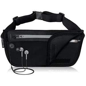 MYCARBON Marsupio da Viaggio - Portasoldi RFID 100% Antifurto, Impermeabile, per Cellulare entro 6,7 Pollici, Cinghia Elastica