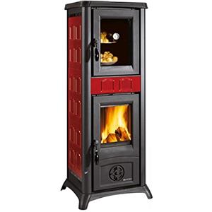 La Nordica Stufa A Legna 'Gemma Forno' Con Forno Smaltato. Rivestimento Esterno In Maiolica. Porte, Testata E Focolare In Ghisa. Vetro Ceramico Resistente A 750°. Dimensioni Mm. 460X495Xh.1207