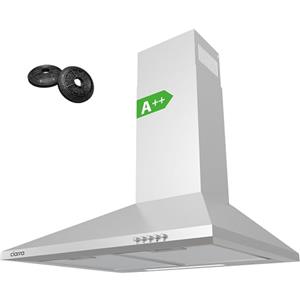 CIARRA CBCS6201 Cappa Aspirante 60 cm - Classe A++ - 370m³/h - 3 Velocità - 2 Funzioni Estrazione/Ricircolo - con Filtro CBCF002X2