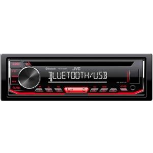 JVC KD-T702BT - Autoradio CD con vivavoce Bluetooth (sintonizzatore ad alte prestazioni, processore audio, USB, Android & Spotify Control, 4 x 50 Watt, rosso/nero)