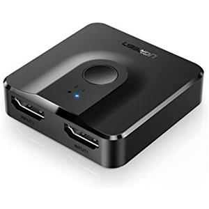 UGREEN HDMI Switch 4K 60Hz Sdoppiatore Bidirezionale 2 Ingressi 1 Uscita o 1 In 2 Out Splitter Compatibile con PS5 PS4 TV Box TV Stick Xbox One Blu Ray, PC, Proiettore (Nero)