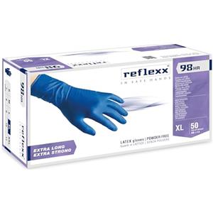 REFLEXX R98/XL, Guanti Hi-Risk in Lattice senza Polvere Gr. 18.5, 50 Pezzi, Blu