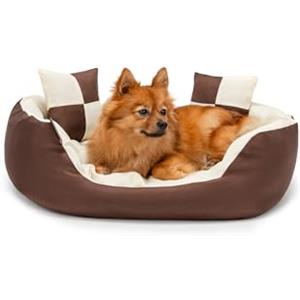 lionto 4 in 1 Lettino per Cane, (S) 65x50 cm Marrone/Beige