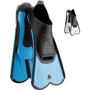 Cressi Light Fins, Pinne Corte Leggere e Potenti per Nuoto/Snorkeling Adulti e Bambini Unisex, Blu/Nero, 41/42 EU