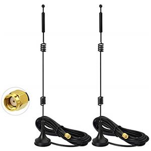 Bingfu Antenna WiFi 2.4GHz 5GHz Bi-banda 9dBi RP-SMA Maschio Base Magnetica | Cavo 3 m, per Router / Telecamera / Ripetitore WiFi, Scheda PC Fisso, Videocamera Senza Fili, 2 pcs