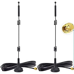 Bingfu Antenna WiFi 2.4GHz 5GHz Bi-banda 9 dBi SMA Maschio Base Magnetica | Cavo 3 m, per Router, Videocamera Senza Fili, Ripetitore, Scheda di Rete, Scheda PC Fisso, Telecamera Retromarcia, 2 pcs