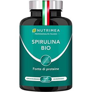 Laboratoires Nutrimea SPIRULINA BIOLOGICA PURA | 540 Compresse | 1500 mg | Ricca di Proteine, Ficocianina, Vitamine e Minerali | Energia e Difese Immunitarie | 100% Naturale | Nutrimea