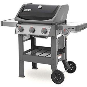 Weber Spirit II E-320 GBS Barbecue a Gas, 3 Bruciatori + Fornello Laterale, Griglia di Cottura 60 x 46 cm, Termometro sul Coperchio, Ripiano Laterale Sinistro Ripiegabile, Nero/Grigio (45012129)