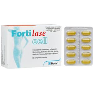 MEDA PHARMA Fortilase Cell - Integratore Anticellulite Drenante con Bromelina, Meliloto e Ippocastano - 30 Compresse Rivestite