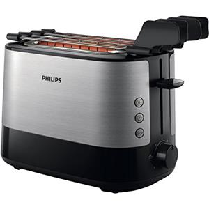 Philips Domestic Appliances Philips HD2639/90 Viva Collection Tostapane con Lati in Metallo e Pinza per Sandwich, 650 W