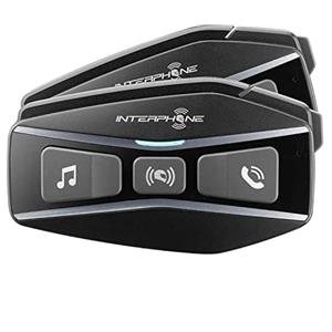 INTERPHONE UCOM16 - Doppio - Interfono Tecnologia Mesh 2.0 e Bluetooth 5.0, Uso 24 Piloti, Distanza 1,6Km, Autonomia Fino a 15 Ore, Mp3, GPS, Impermeabile IP67, Universale