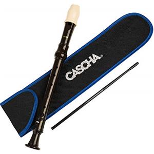 CASCHA Flauto dolce soprano, flauto in plastica per bambini e principianti, set con borsa, asta di pulizia e schema di diteggiatura, marrone, diteggiatura barocca